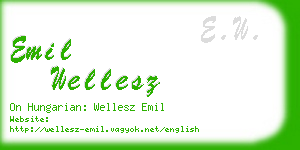 emil wellesz business card